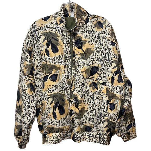 Shanghai Silk Vintage Floral Bomber Jacket 100% Silk Zip Front Lightweight Sz M - Picture 2 of 11